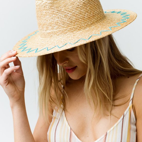 Wyeth by Todd Magill Accessories - NWT WYETH Embroidered Straw Hat